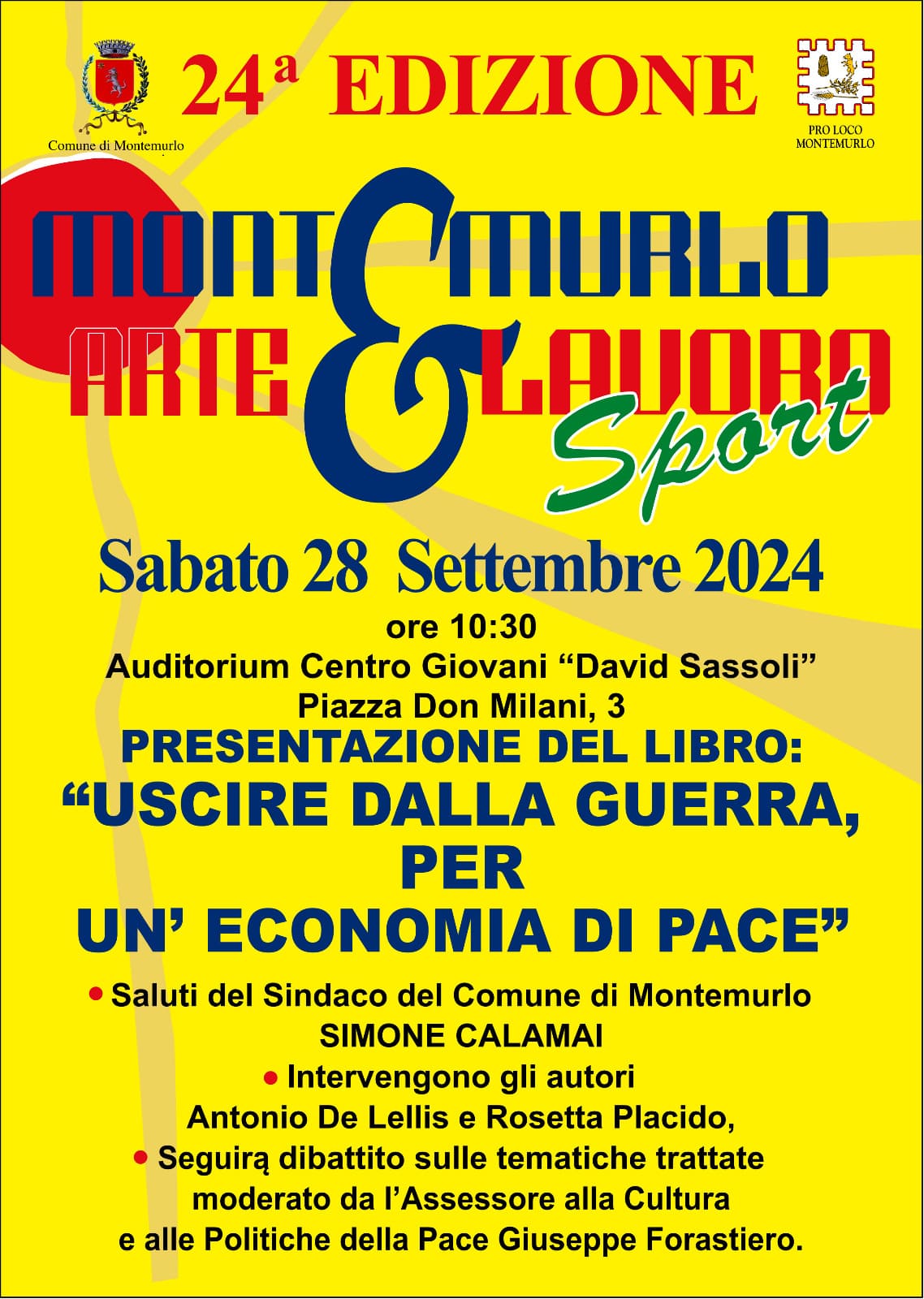 Locandina presentazione Libro Montemurlo Arte, Lavoro & Sport-min