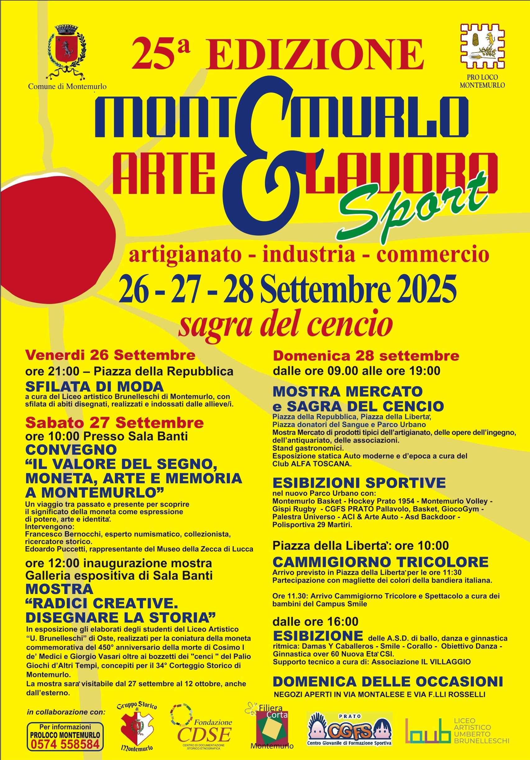 Locandina Generale Montemurlo Arte, Lavoro & Sport 2025